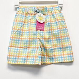 Ruggedbutts Boys UPF 50+ Swim Trunks Size 6 Multicolor Check 100% Polyester